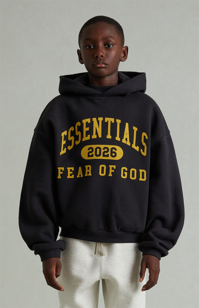 Fear of God ESSENTIALS Kids Vintage Black Classic Hoodie | Pacsun