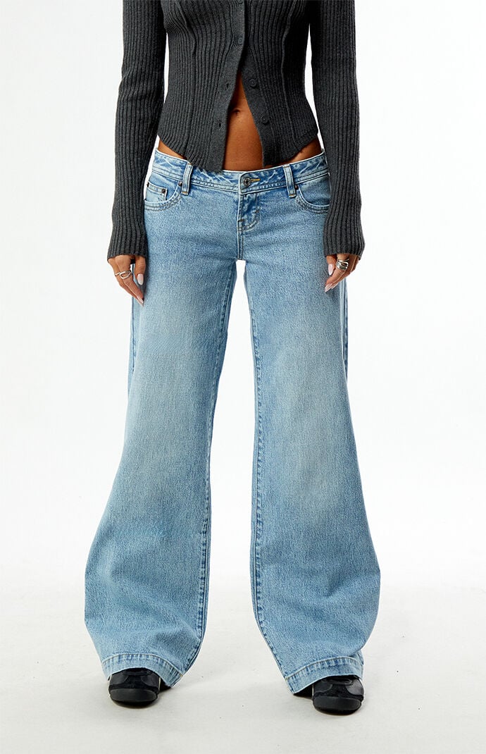Pacsun Kaia Ultimate Low Rise Baggy Jeans Light Blue