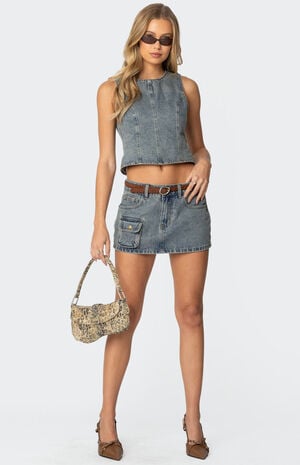 Quinlan Denim Cargo Mini Skirt image number 1
