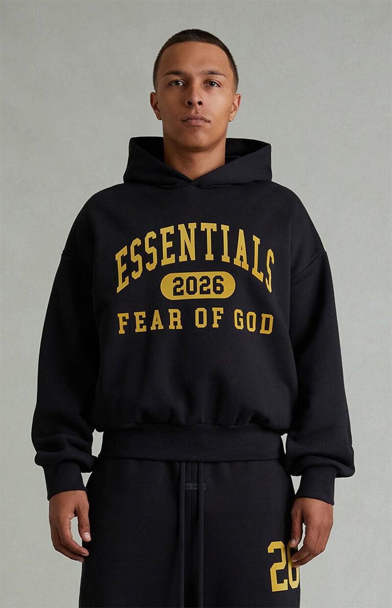 Pacsun Essentials Fear of God ESSENTIALS Vintage Black Classic Fit Hoodie | Pacsun
