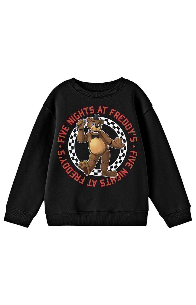 Pacsun Kids Five Nights At Freddys Freddy's Crew Neck Sweatshirt In Black