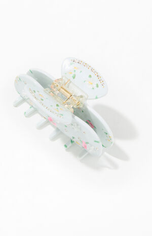 Blue Floral Hair Claw Clip image number 2