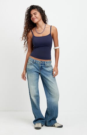 Zoe Low Rise Girlfriend Jeans Tinted Medium Blue image number 1