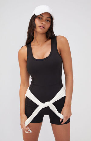 PAC WHISPER Black Active Thick Strap Speedwalker Short Onesie image number 1