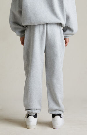 Kids Light Heather Grey Fleece Sweatpants image number 6