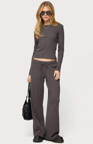 Cicilia Straight Leg Ribbed Pants image number 5