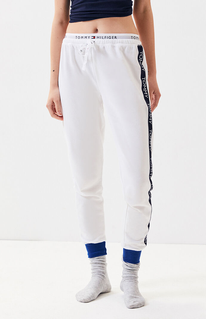 tommy hilfiger logo tape joggers