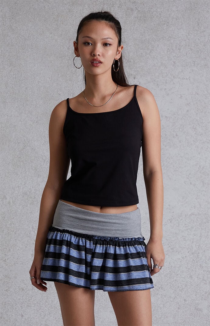 Modern Renewal Tiered Fold-Over Mini Skirt