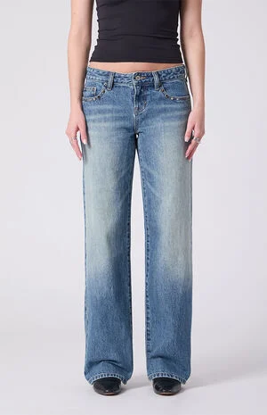 Zoe Low Rise Girlfriend Jeans Stud Embellished image number 3