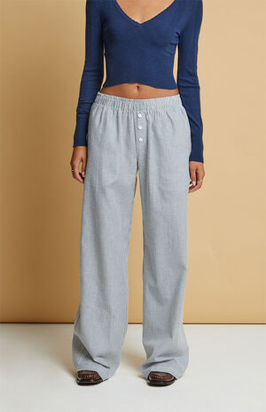 Striped Crinkle Boxer Pajama Pants image number 2