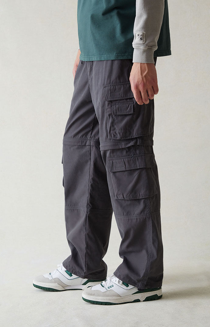 Pacsun Canvas Gray Baggy Zip Off Cargo Pants | Pacsun