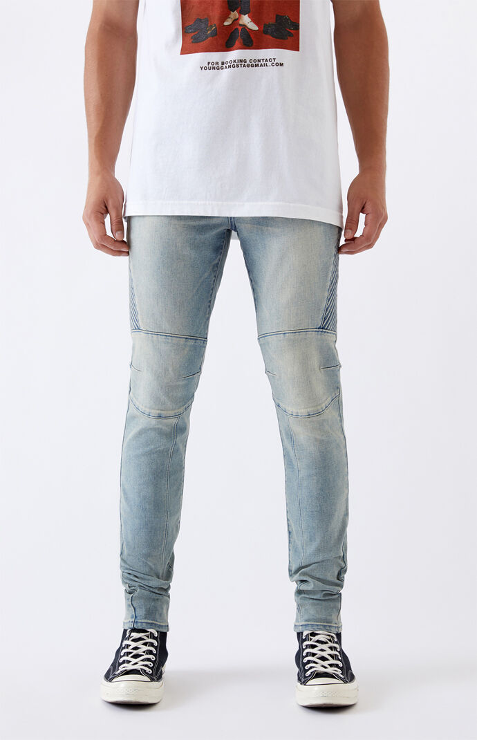 pacsun stacked skinny moto medium jeans