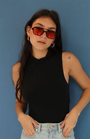 Amber Ice Cube Aviator Sunglasses image number 1