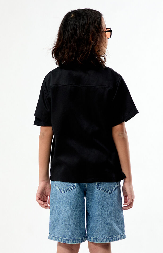 FORD Kids Pick Stitch Cropped Camp Shirt