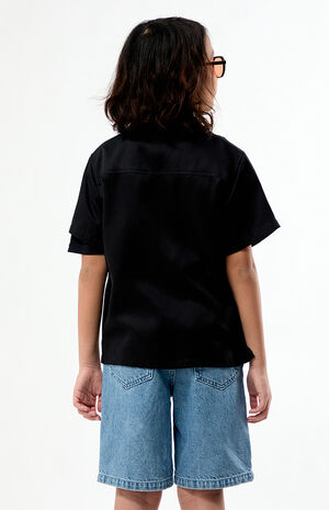 Kids Pick Stitch Cropped Camp Shirt image number 4