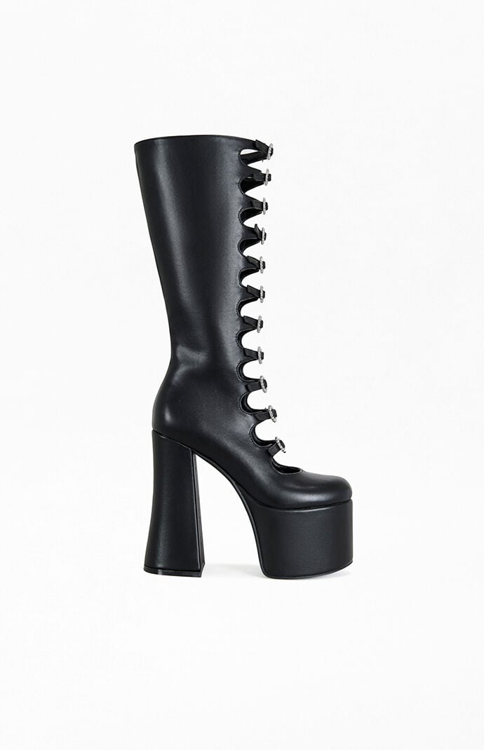 AZALEA WANG Women's Tomlin Black Platform Boots