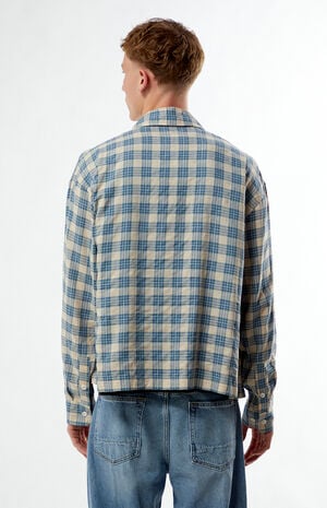 Plaid Cropped Flannel  Long Sleeve Shirt image number 4