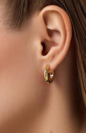Giulia Medium Gold Hoop Earrings image number 2