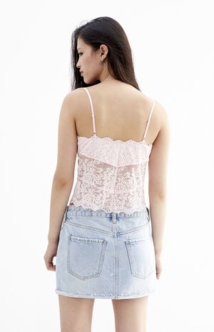 Medium Indigo Low-Rise Denim Mini Skirt image number 4