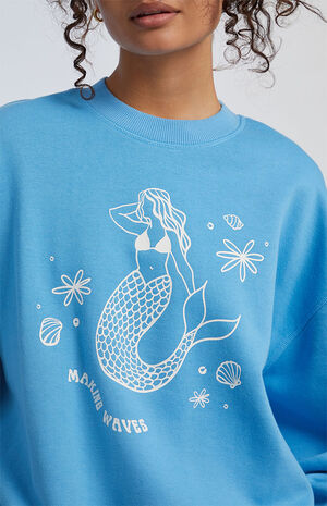 Making Waves Mermaid Crew Neck Sweatshirt image number 2