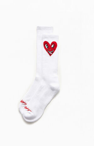 Keith Haring Heart Crew Socks image number 1