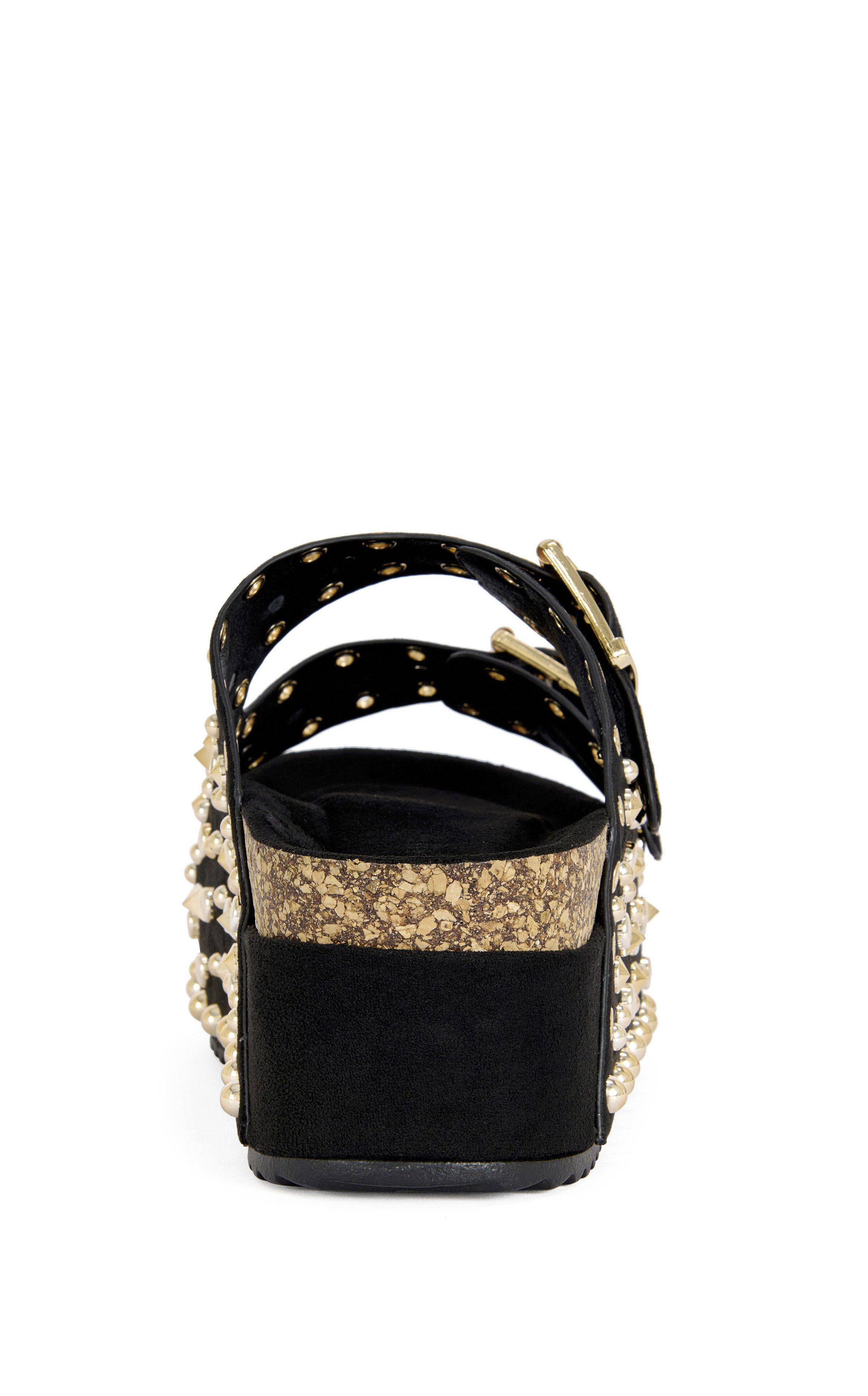 AZALEA WANG Women's Kaegan Black Flatform Sandals