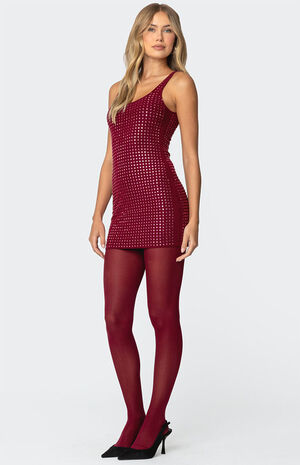 Rhinestone Mesh Mini Dress image number 3