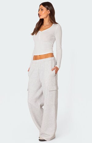 Wide Leg Cargo Sweatpants image number 5