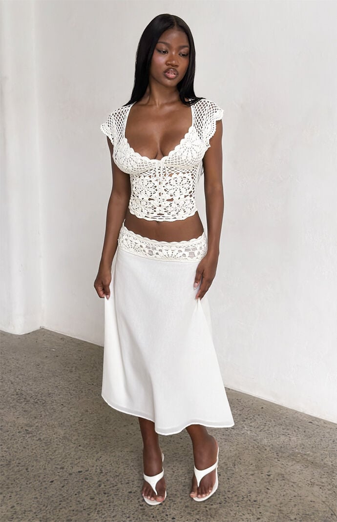 Tiger Mist Sasha Crochet Midi Skirt
