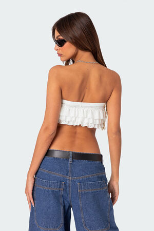 Nia Ruffled Eyelet Bandeau Top image number 5