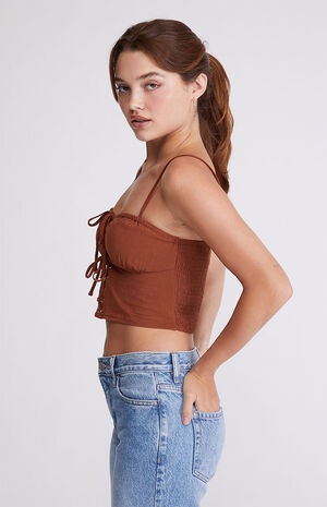 Lace-Up Cinched Corset Top image number 3