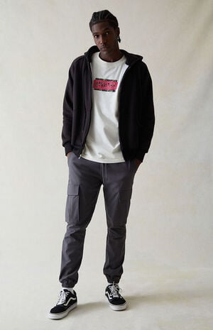 Performance Gray Slim Cargo Joggers image number 2