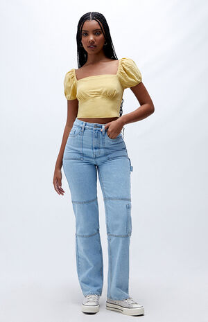 Short Sleeve Bodice Linen Top image number 4