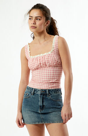 Plaid Corset Tank Top image number 3