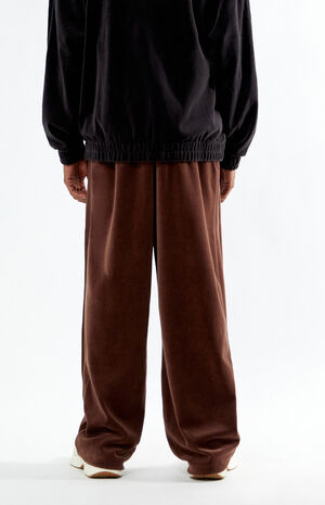 Brown Velour T7 Oversized Track Pants image number 4