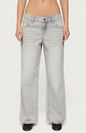 Petite Magda Low Rise Acid Wash Jeans image number 1