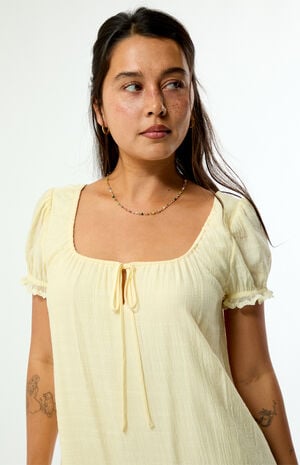 Naomi Lace Trim Short Sleeve Babydoll Dress image number 5