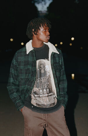 Sherpa Plaid Shacket image number 1