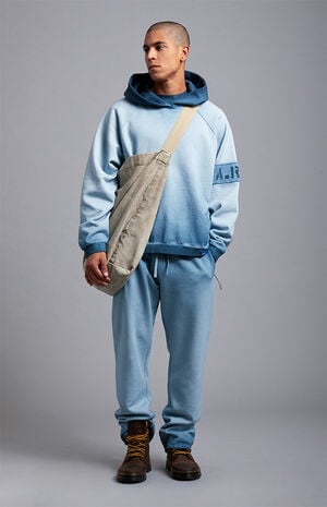 Blue Vintage Wash Heavyweight Oversized Fleece Hoodie image number 6