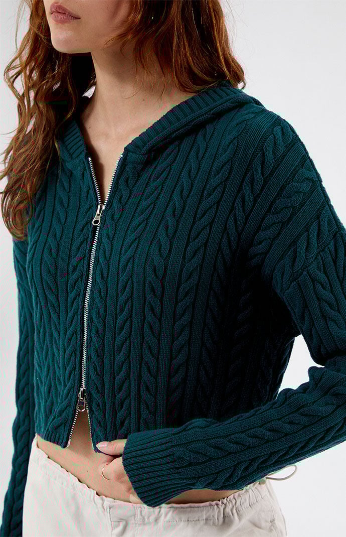 LA Hearts Mini Cable Stitch Hoodie PacSun