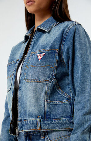 Cropped Carpenter Denim Jacket image number 2