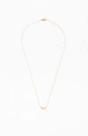 Gold Bow Necklace image number 1