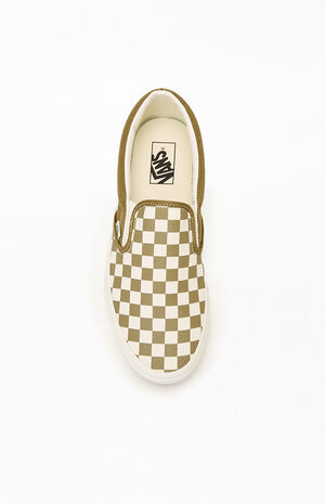 Olive Checkerboard Slip-On Shoes image number 5