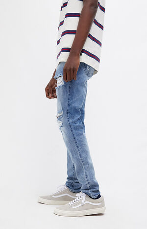 Medium Indigo Stacked Skinny Jeans image number 2