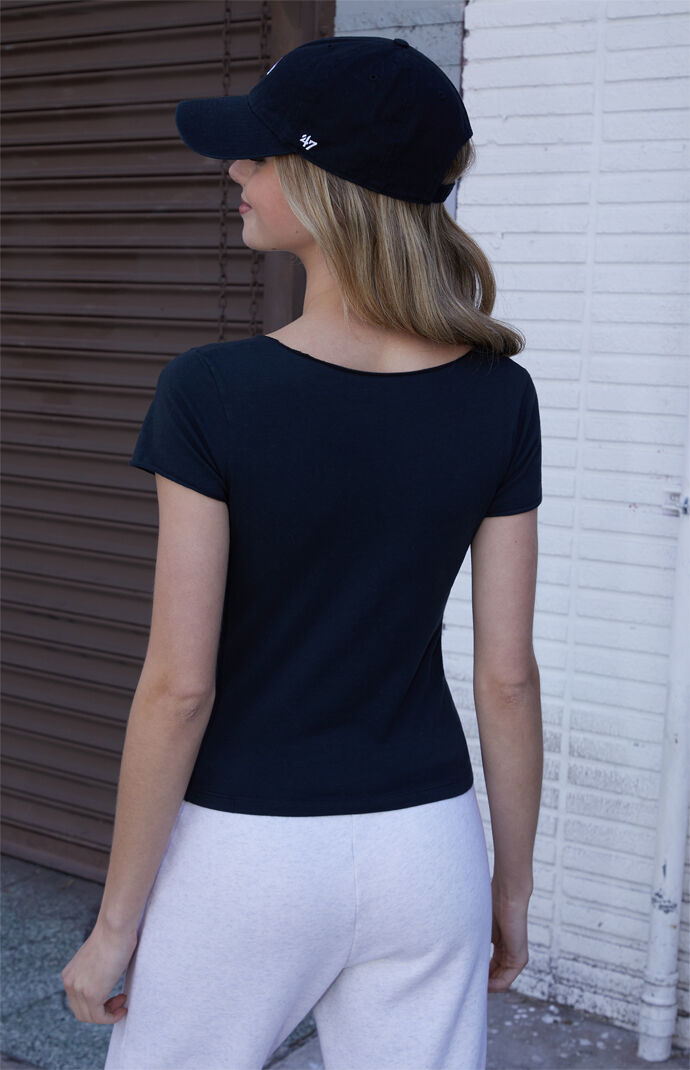 John Galt Black Gina Cinched Top