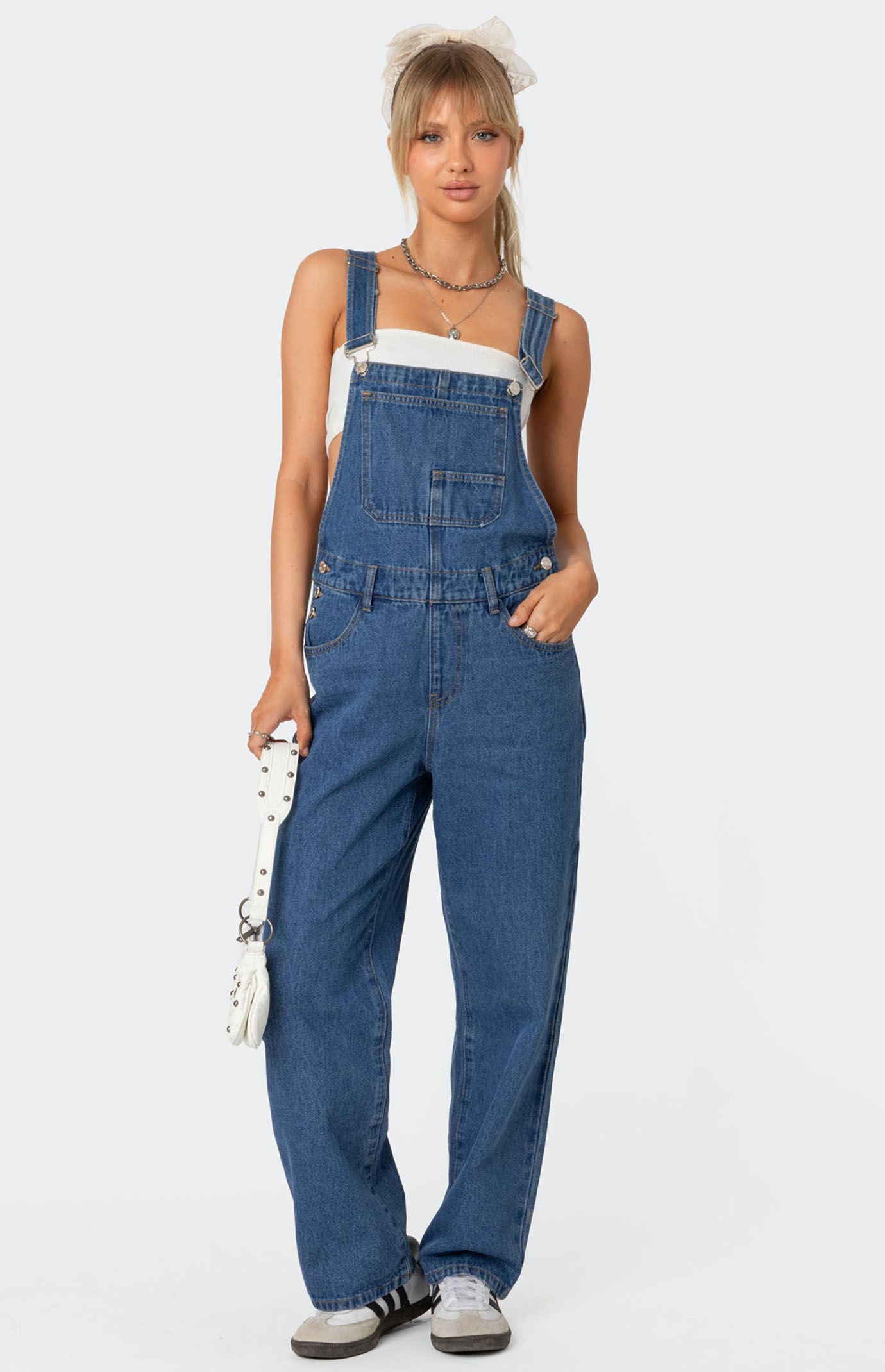 Edikted Rosemary Denim Overalls | Pacsun