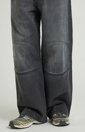 Black Panel Knee Extreme Baggy Jeans image number 5
