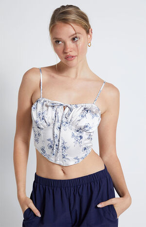 Tie Front Satin Corset Top image number 2