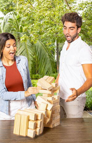YardCandy Stars & Stripes Wooden Tumbling Tower image number 3