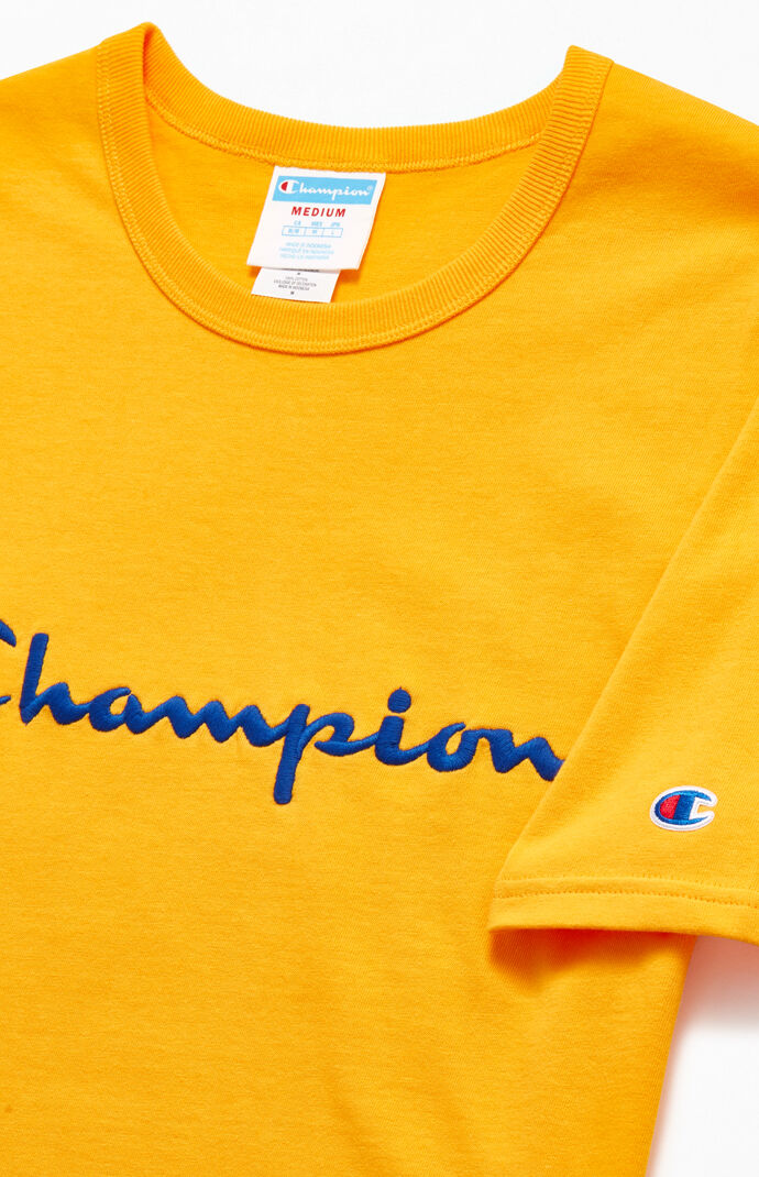 champion heritage gold script